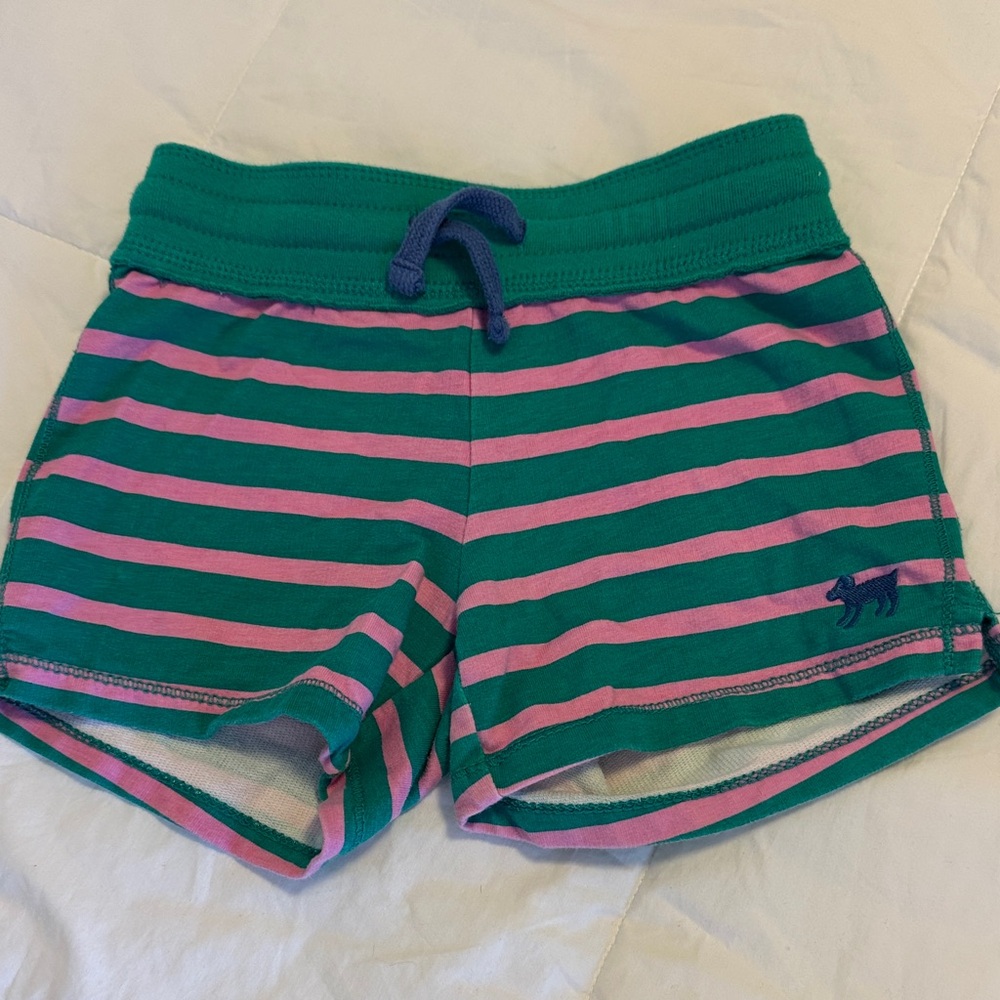 Mini Boden Teal and Pink Striped Kids Shorts